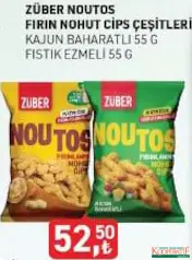 ZÜBER NOUTOS FIRIN NOHUT CİPSİ ÇEŞİTLERİ 55 G fiyat ve kampanya bilgisi